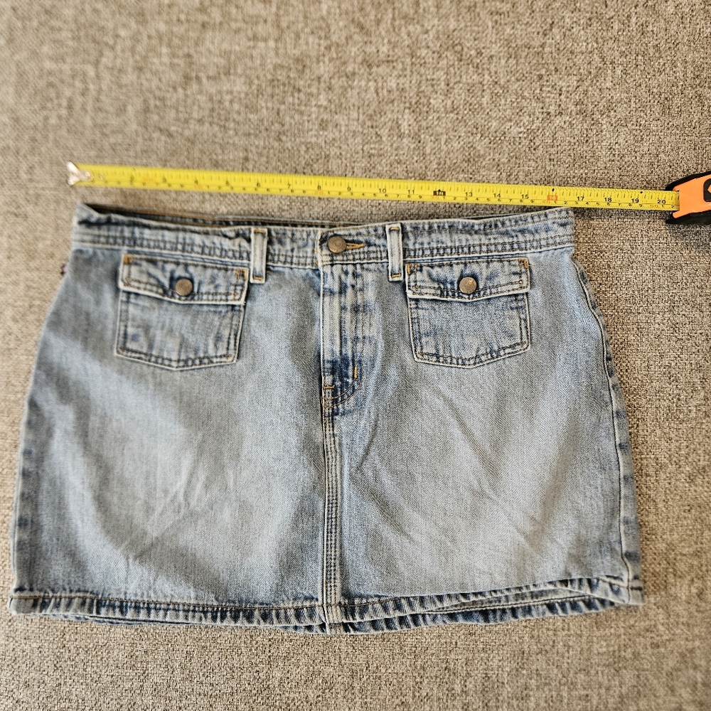 Vintage Y2K Ralph Lauren Denim Flap Pocket Mini Skirt Sz 14 - Picture 5 of 7